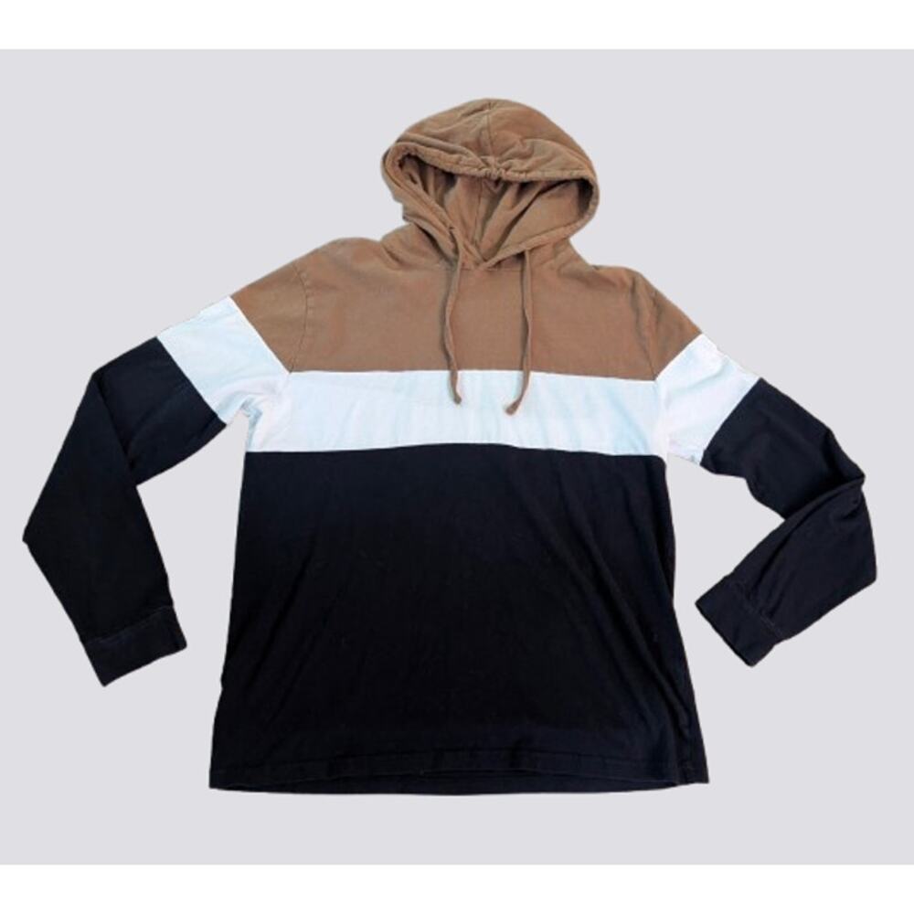 Denim & Flower Colorblock Jersey Cotton Hoodie - L